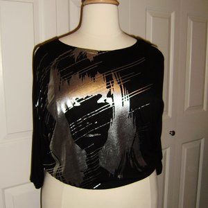 SEVEN7 Black w/Silver Metallic Cold Shoulder Sz 16